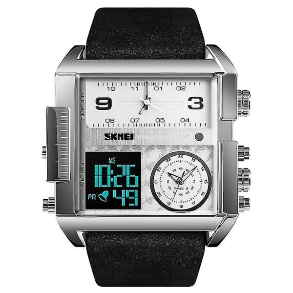 Skmei 1391 Square Dial Business Watch Silver Black