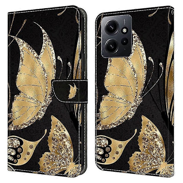 För Xiaomi Redmi Note 12 4G Skal Stöttåligt Mobilskal Läder Flip Plånboksfodral Multicolor Style F