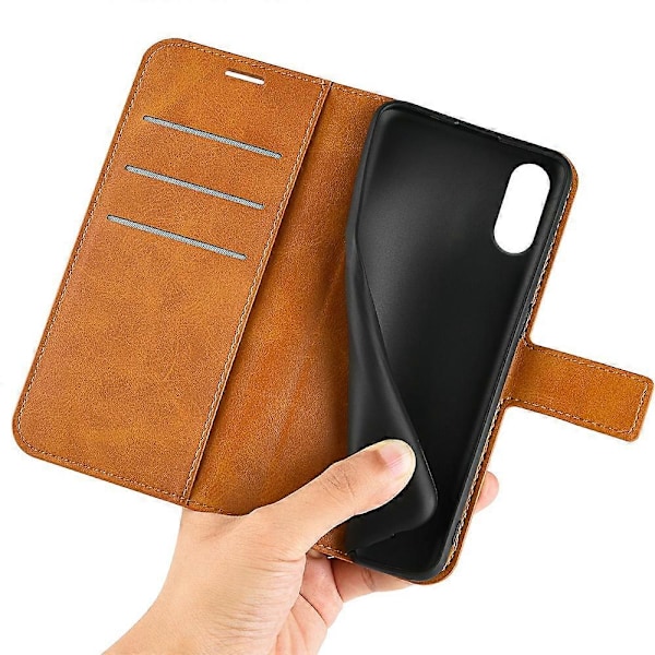 Til Sony Xperia 10 VI Taske Wallet Kalvetekstur Læder Telefon Cover Multicolor Style C