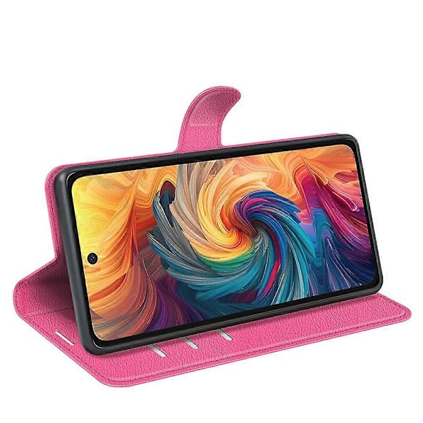 Til ZTE Blade V70 Etui Litchi Tekstur Stødsikkert Læder Wallet Telefon Cover - Grøn Multicolor Rose