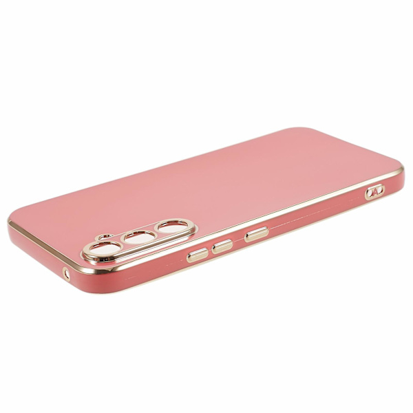 Mjukt Tpu- case för Samsung Galaxy S23 Fe, glänsande 6d galvaniseringstelefon skyddande cover Red