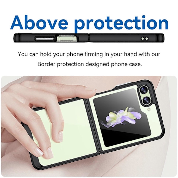 Til Samsung Galaxy Z Flip5 5G Mobiltelefon Bagcover Klar Beskyttende Stødsikker TPU+Akryl Case Multicolor Style A