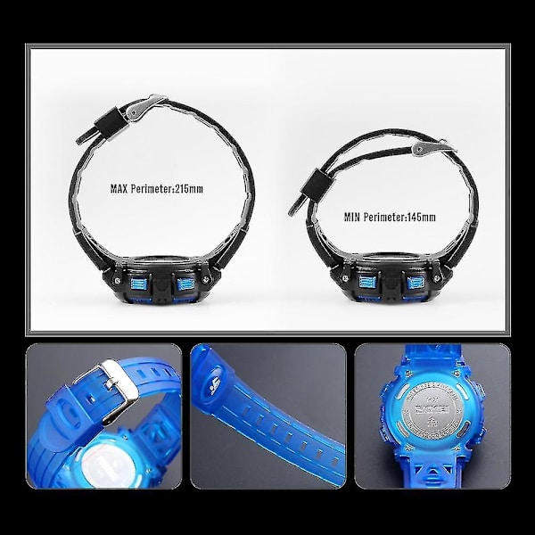 Skmei 1451 LED Digitalt Elektronisk Børneur Black Shell Blue Circle