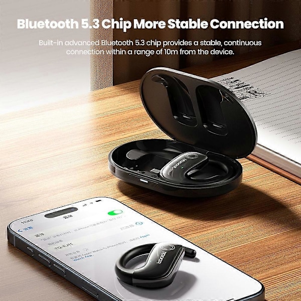 TOOCKI TQ-EJ11 Langattomat urheilukuulokkeet avoimella korvalla OWS-kuulokemikrofoni Bluetooth-yhteensopiva 5.3