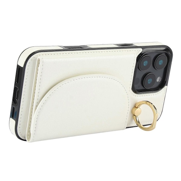 Til iPhone 16 Pro Etui RFID Blokerende Tegnebog Støtteben Læder+TPU Telefon Cover Multicolor Style F