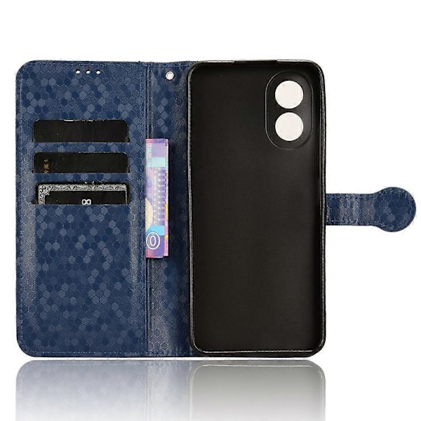 För Oppo A38 4G Fodral PU Läder Präglat Vikbart Ställ Mobiltelefon Skal Multicolor Style A