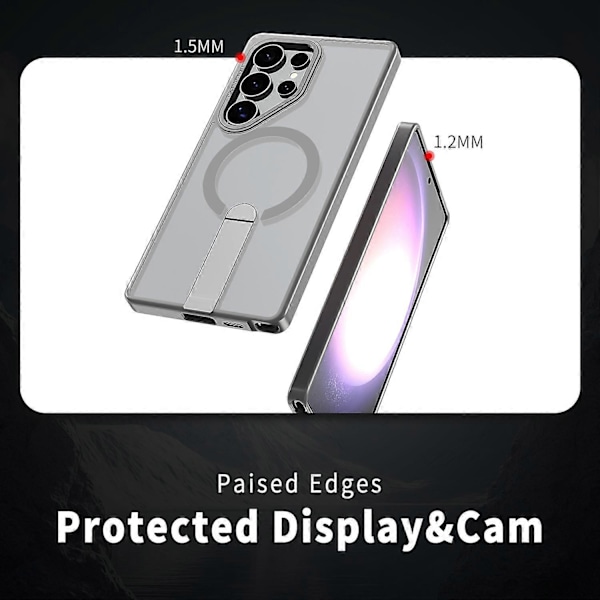 Samsung Galaxy S23 Ultra/ S22 Ultra 5G -kotelo, yhteensopiva MagSafe-jalustan kanssa, TPU + akryylipuhelin Multicolor Titanium Grey