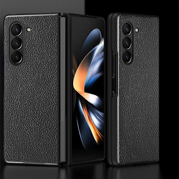 Telefonfodral för Samsung Galaxy Z Fold5 5G Litchi Textur PU Läderbelagd PC Telefonskal Multicolor Style B