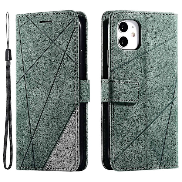 Läderfodral med Rem för iPhone 11, Hudvänlig Skarvning Plånboksfodral Multicolor Style C