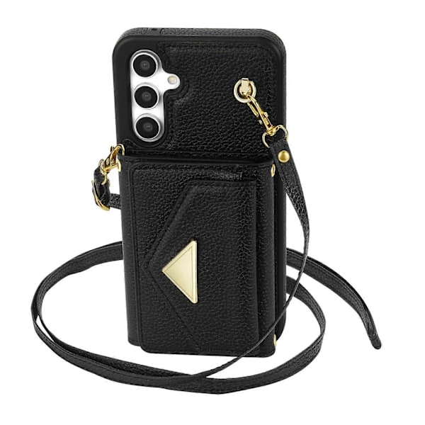 Til Samsung Galaxy A54 5G Etui Kortholder Mobiltelefon PU Læder+TPU Cover med Skulderrem Multicolor Style A