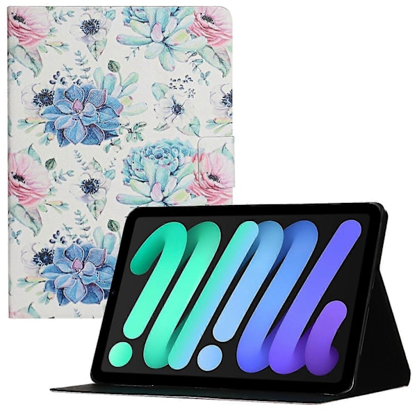 Til iPad 10.9 (2022) Stand Kort Holder Mønster Print Tablet Cover PU Læder Auto Vågn/Sov Case Multicolor Style E
