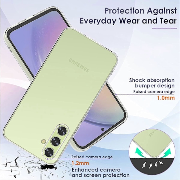 For Samsung Galaxy A54 5G Telefon TPU-deksel Anti-fingeravtrykk Anti-ripe Gjennomsiktig Telefondeksel