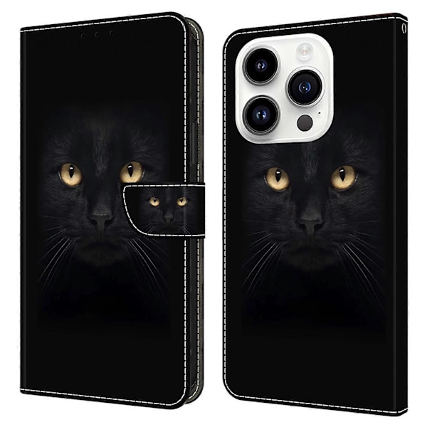 För iPhone 15 Pro Fodral 3D Mönstertryck Läder Plånboksfodral Multicolor Style J