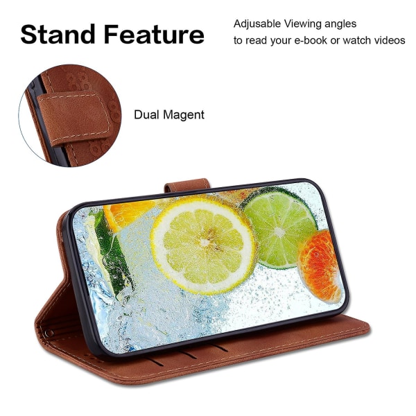 Phone case För Oneplus Nord Ce 3 Lite 5g/n30 5g/oppo K11x 5g, Läderplånbok Dubbel 8-formad Imprint Stand Cover Brown