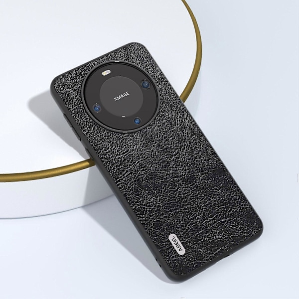 För Huawei Mate 60 Pro Mobilskal Retro Litchi Textur Läderbelagd TPU+PC Fodral Multicolor Style D