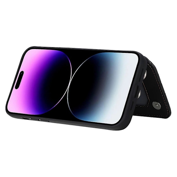 Style 008 RFID-skyddande telefonfodral för iPhone 15 Pro Max Stöttåligt PU+TPU-telefonskal med remmar Multicolor Style A