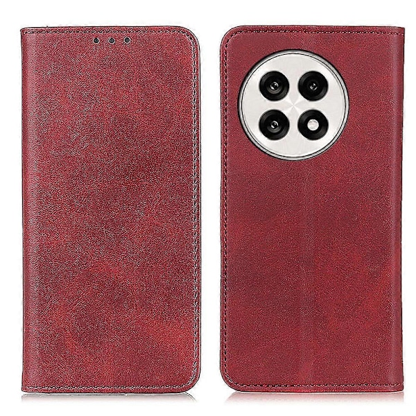 Delat Läderfodral För OnePlus 13R 5G/Ace 5 Pro 5G Flip Plånboks Telefonfodral Multicolor Red