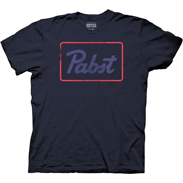 Pabst Blue Ribbon Vintage Neonskilt Brewey T-shirt til voksne - voksen, 3xl Navy S