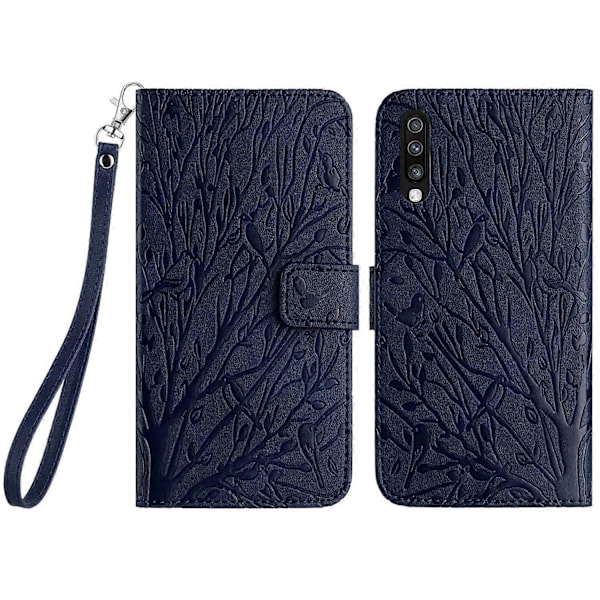 Læderetui med pung til Samsung Galaxy A70, præget læder telefoncover Multicolor Style A