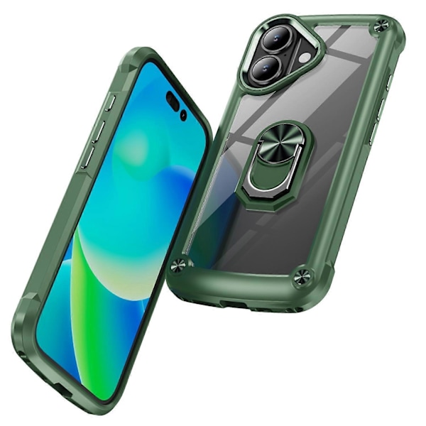 Skal till iPhone 16 Plus med linsskydd i legering, PC+TPU, stativ Multicolor Style F
