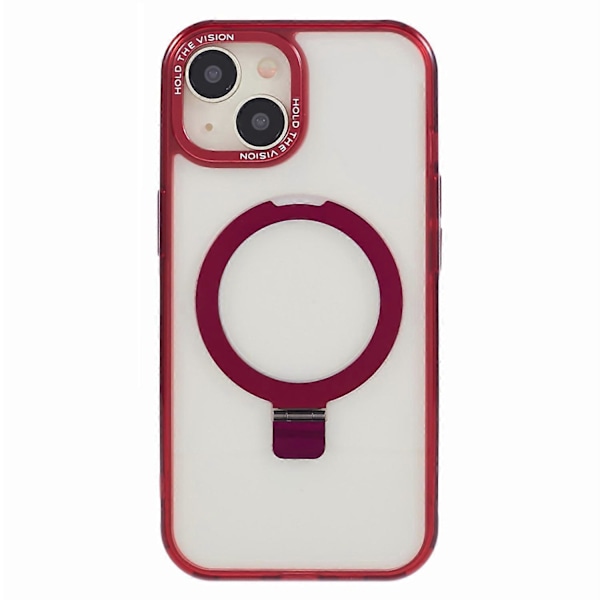 Läpinäkyvä TPU+PC suojakuori iPhone 15 Plus -puhelimelle, näkymätön jalusta ja magneettinen puhelinkuori Multicolor Style A