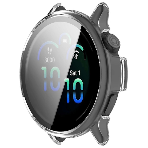 För Garmin Vivoactive 6 Klockfodral WANLONFENG PC-ramskydd med härdat glasskärmskydd Multicolor Transparent