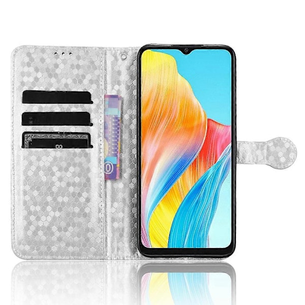 För Oppo A38 4G Fodral PU Läder Präglat Vikbart Ställ Mobiltelefon Skal Multicolor Style B