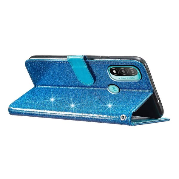 Glittery Flip Wallet Læder Cover til Motorola Moto E20/E30/E40 Multicolor Style A
