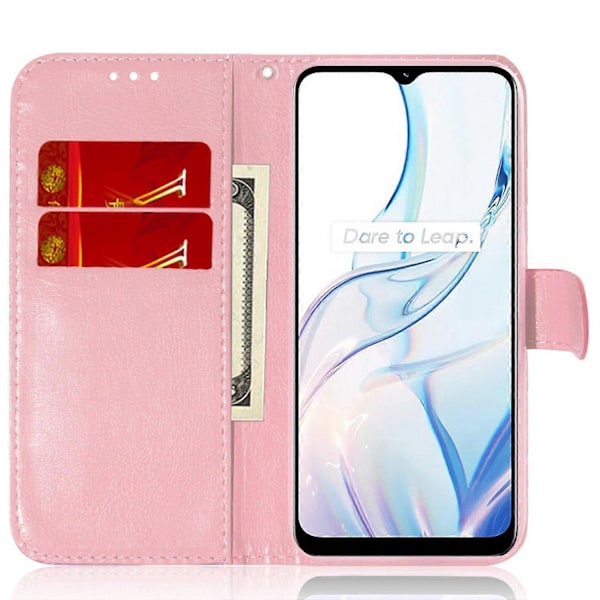 För Realme 10 Pro 5G PU Läder Fodral Bländande Blommönster Ställ Plånbok Mobilskal Multicolor Style C