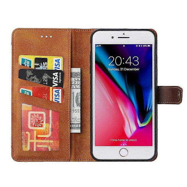 Nahkainen lompakkokotelo jalustalla iPhone SE (2020)/SE (2022)/8/7 4,7 tuuman puhelimelle Multicolor Style E