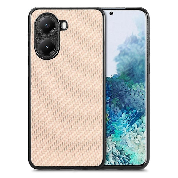 Skal för Xiaomi Redmi Turbo 4 5G/ Xiaomi Poco X7 Pro 5G Fodral Kolfiber Textur PU+PC+TPU Telefon Baksida Co Multicolor Apricot