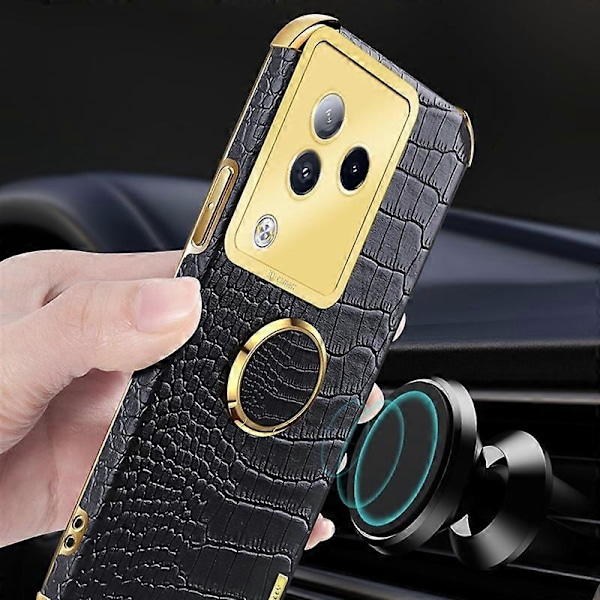 Skal med ringstativ för Xiaomi Civi 3 5G, krokodiltextur läder + TPU-telefonfodral Multicolor Style C