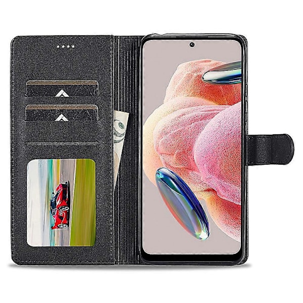 LC.IMEEKE Plånboksfodral för Xiaomi Redmi Note 12 4G Kalvtextur PU Läder Ställ Telefonskal Multicolor Style A
