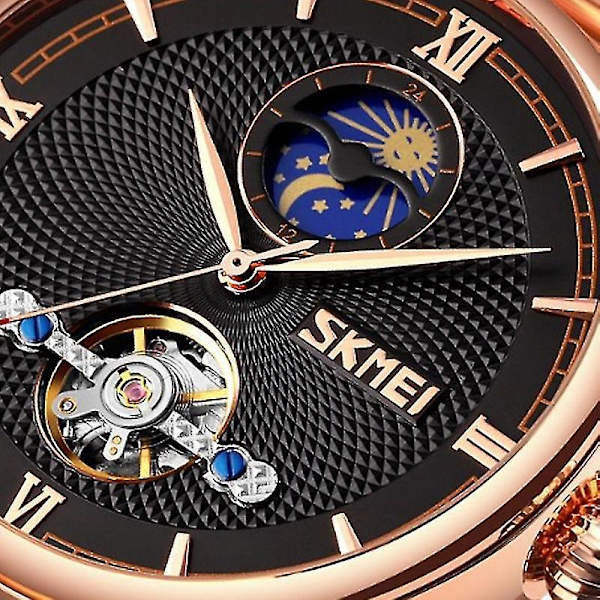 Skmei 9220 Automatic Hollow Mechanical Watch - Rosa färg