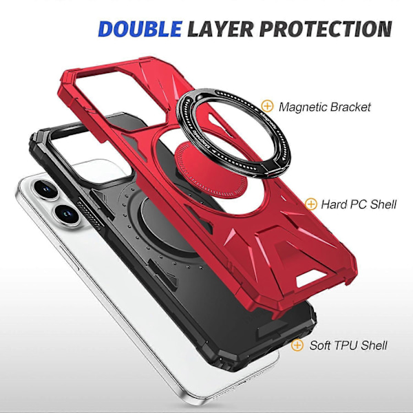 iPhone 13 Pro 6.1 tuuman kotelo, pudotussuoja TPU+PC puhelimen suojakuori pyörivällä jalustalla Multicolor Style C