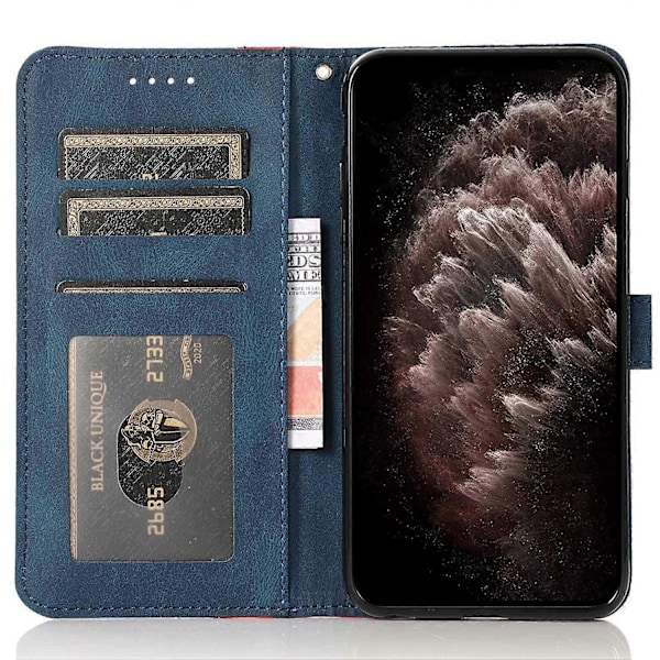 Til Samsung Galaxy A26 5G Cover Farvesplejsning Tegnebog Stativ Læder Telefonetui med Håndledsrem Multicolor Style E