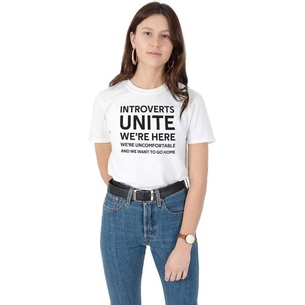 Introverte Foren Jer Vi Vil Hjem Top Sjov Gave Introvert T-shirt White M