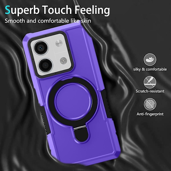 Xiaomi Redmi Note 13 5G -puhelimen kotelo, jossa sormuspidike ja jalusta, TPU+PC-puhelinkuori Multicolor Style H