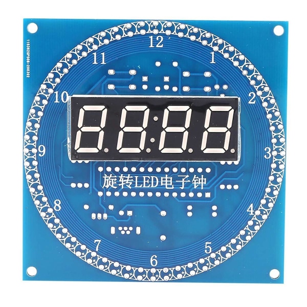 Gör-det-själv roterande elektronisk klocka Kit Elektronisk krets Basic Experimental Kit LED Display Väckarklocka Blue