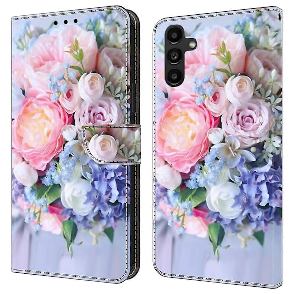 Til Samsung Galaxy A14 5G/A14 4G Etui Anti-Drop Wallet Telefon Etui med Støttefod Multicolor Style L