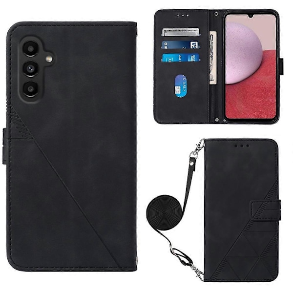 YB Imprinting Series-2 for Samsung Galaxy A15 4G Telefondeksel Stativ Lommebokdeksel med Skulderstropp