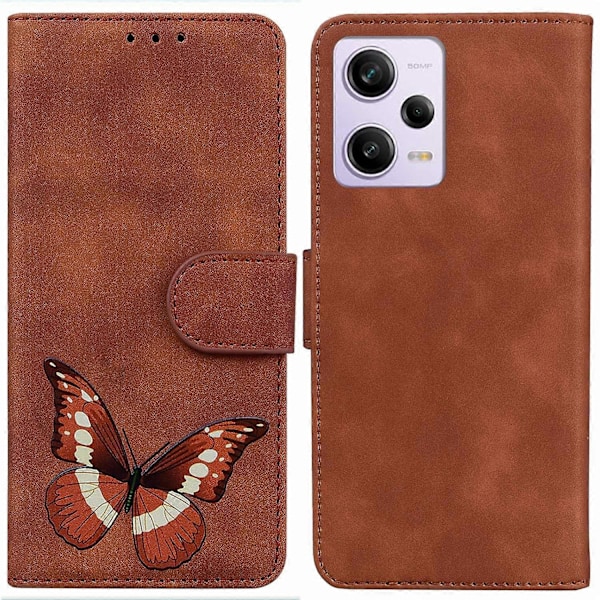 Til Xiaomi Redmi Note 12 Pro 5G/Note 12 Pro Speed 5G/Poco X5 Pro 5G Sommerfugl Print Telefon Cover Multicolor Style C