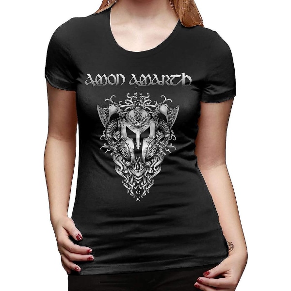 Amon Amarth Skjorta Dam Kortärmad Crew Neck T-shirts Topsadult, S-3xl Black L