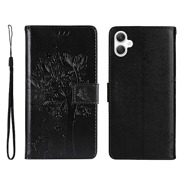 KT Imprinting Flower Series-3 Fodral för Samsung Galaxy A06 Katt Träd Mönster Flip Läder Telefonskydd Multicolor Style J