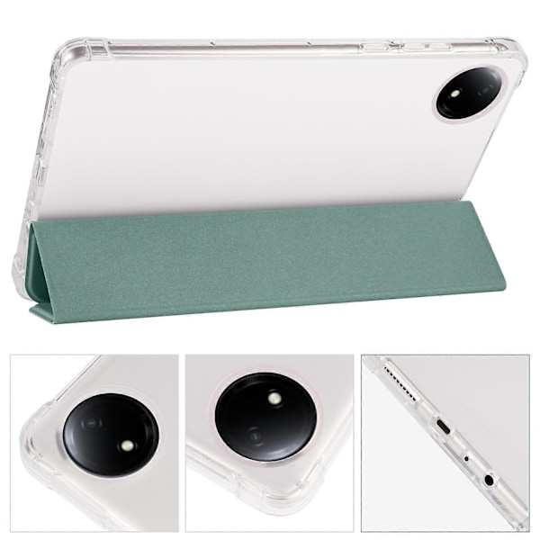 Fodral för Xiaomi Redmi Pad SE 4G 8,7 tum med pennhållare, tri-vikbart stativ, PU-läder + TPU-surfplattsskydd Multicolor Midnight Green