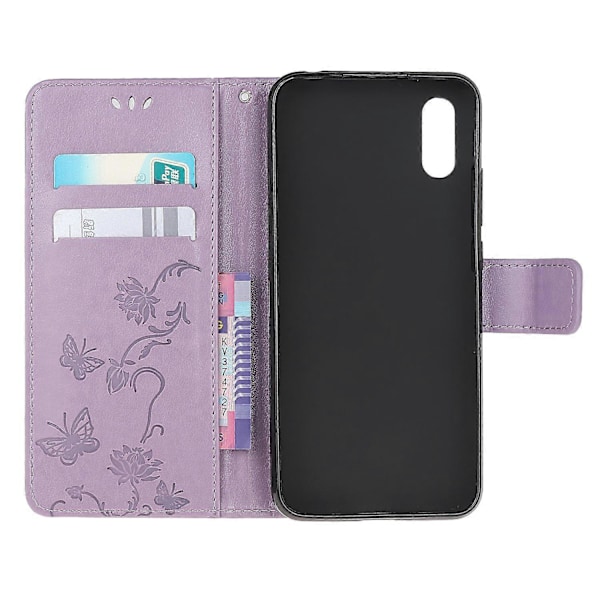 Præget Sommerfugl Blomst Læder Wallet Stand Telefon Cover til Samsung Galaxy Xcover 5 Multicolor Style G