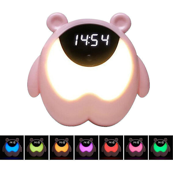 Natlampe Vækkeur Kropsalarm & Vibrationsinduktion 3w Kreativt Tidslys Vækkeur Børneværelse Smart Timer Sengelampe Natlampe Studerende