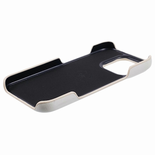 Skal för iPhone 16 Pro Max Kompatibelt med MagSafe, Hudvänligt Läder + PC Baksida - Grå Multicolor White