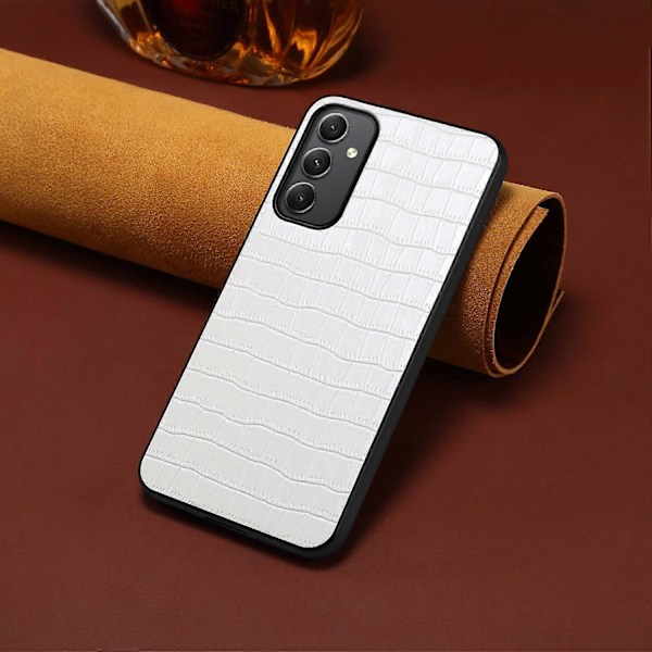 Læder Bagside Cover med Krokodille Tekstur til Samsung Galaxy A35 5G - Beskyttende Skal Multicolor Style D