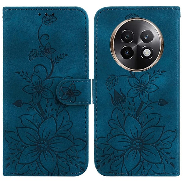 Realme 13+ 5G -kotelo, liljankukkakuvioinen nahkainen puhelinkotelo jalustalla Multicolor Style A
